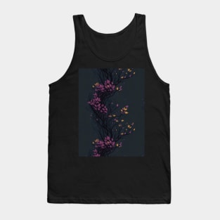 bamboo seamless tiled flora trees abstract soft paint Japanese style unique Tank Top